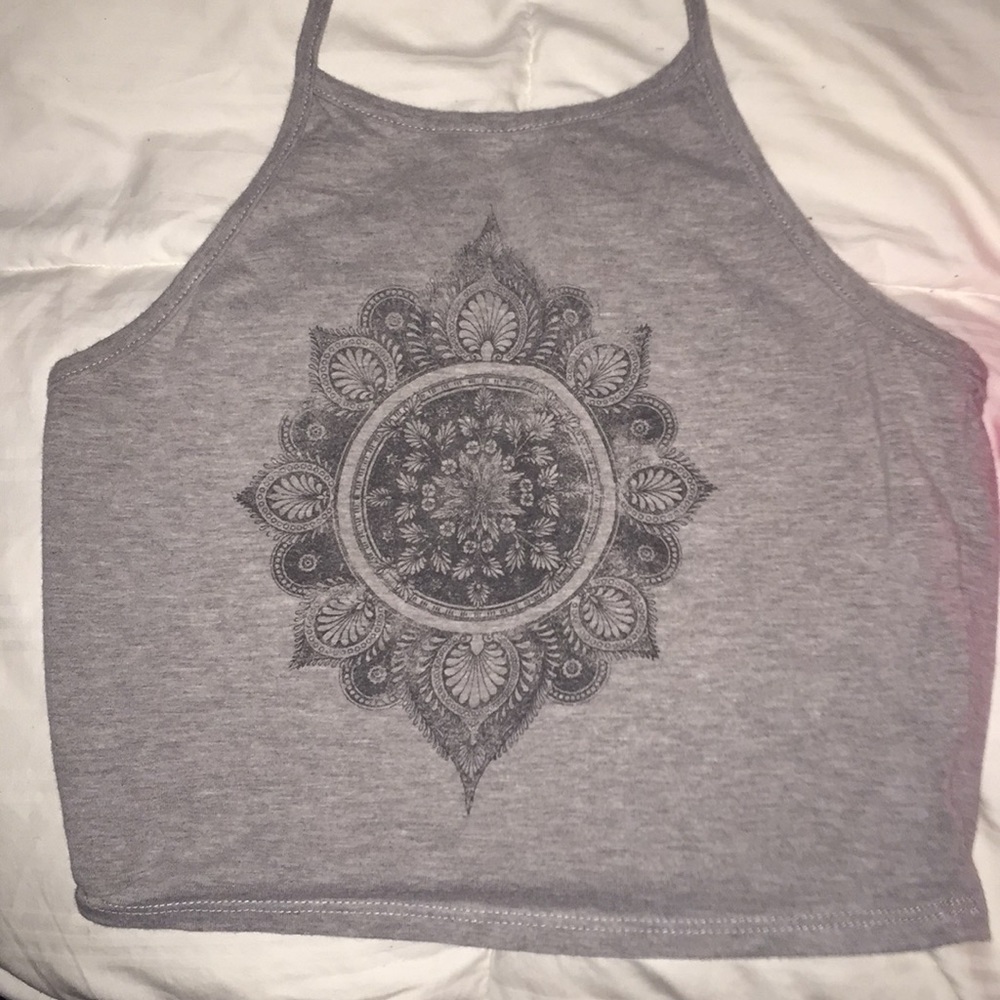 Two cropped halter tops